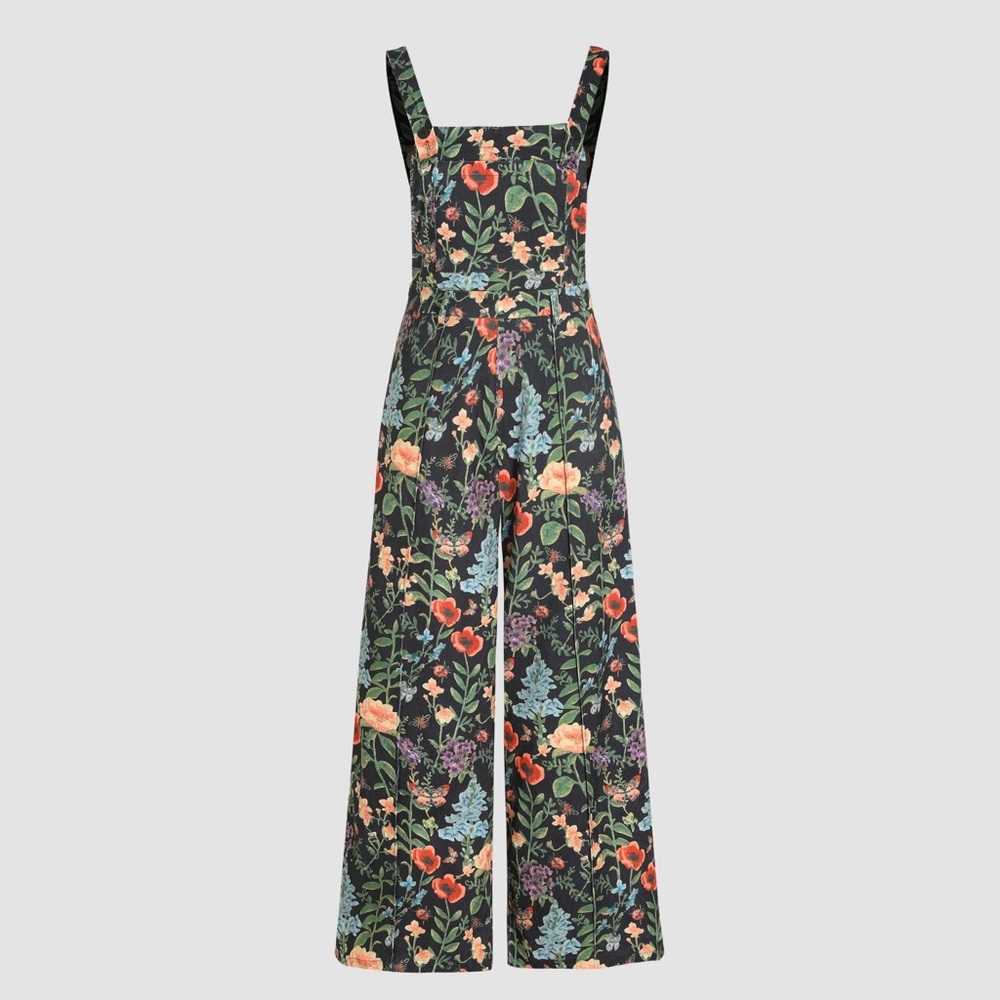 Cider LIGHTWEIGHT CORDUROY FLORAL BUTTON WIDE LEG JUMPSUIT XL SW2-7 - Picture 3 of 14